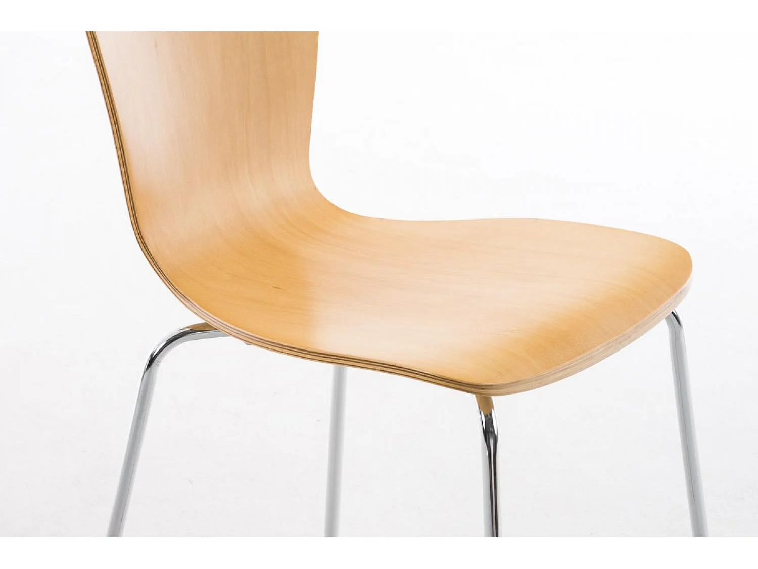 Lot de 8  Chaise de conférence - Bois & Blanc - Nature - Aaron