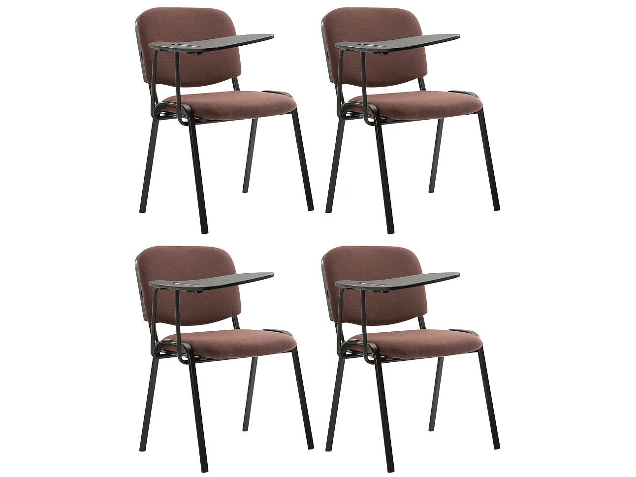 Lot de 4  Chaise de conférence - Tissu - Marron - Ken