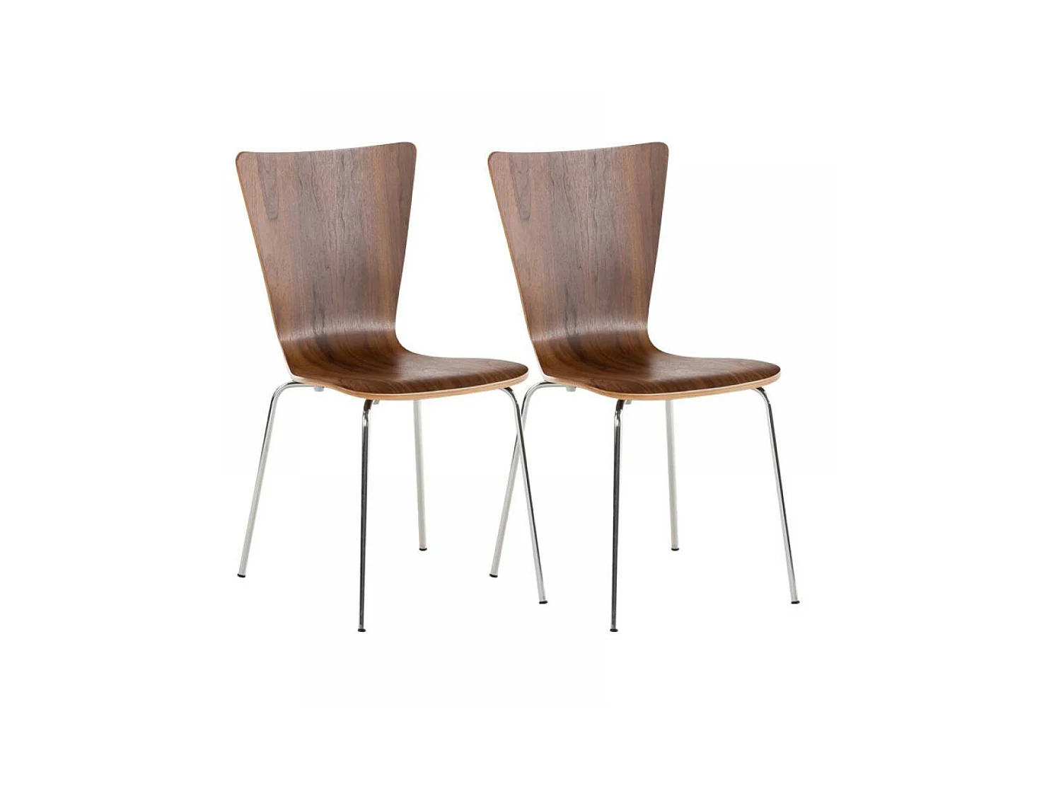 Lot de 2  Chaise de conférence - Bois & Gris - Noyer - Aaron