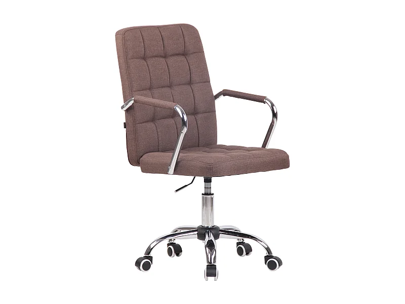 Bürostuhl - Stoff & Metall in Chromoptik - braun - Terni