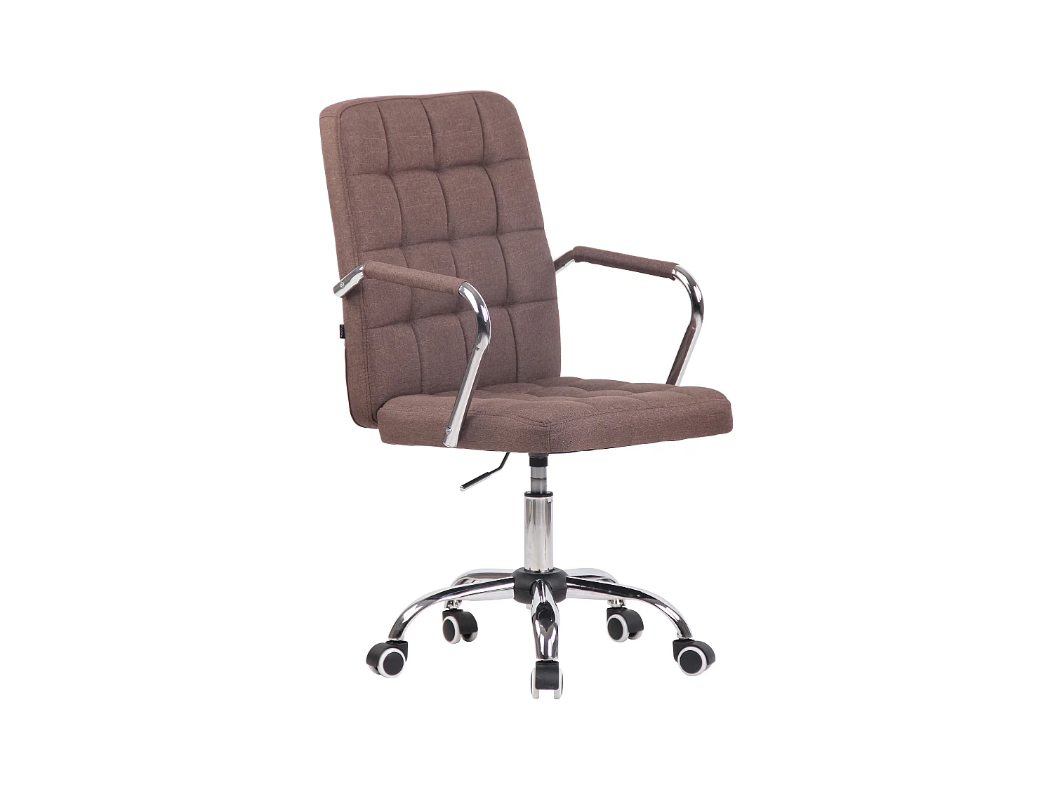 Chaise de bureau - Tissu & Métal chromé - Marron - Terni