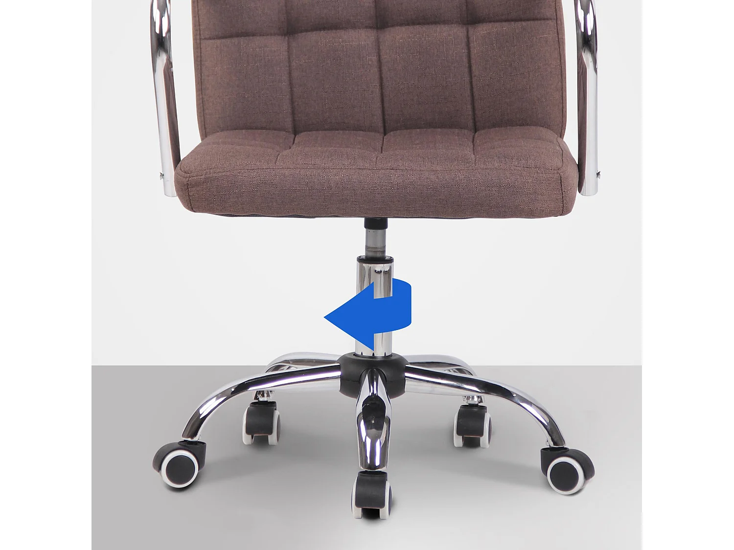 Chaise de bureau - Tissu & Métal chromé - Marron - Terni