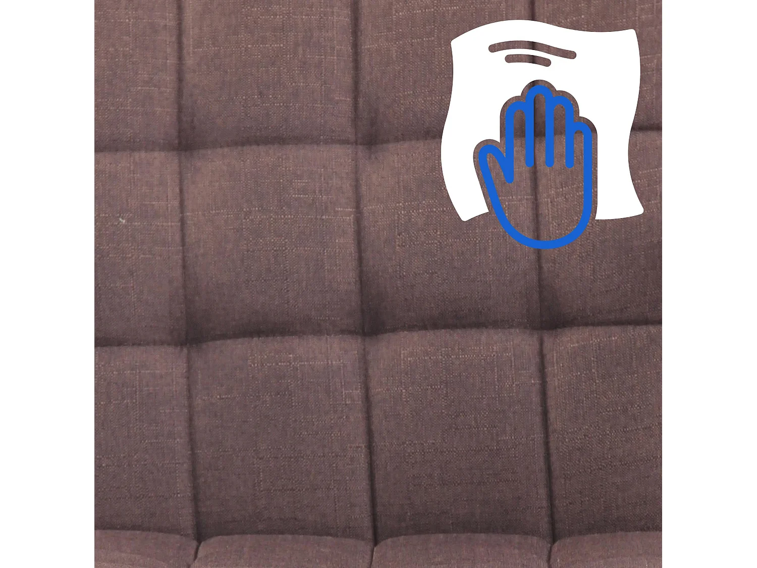 Chaise de bureau - Tissu & Métal chromé - Marron - Terni