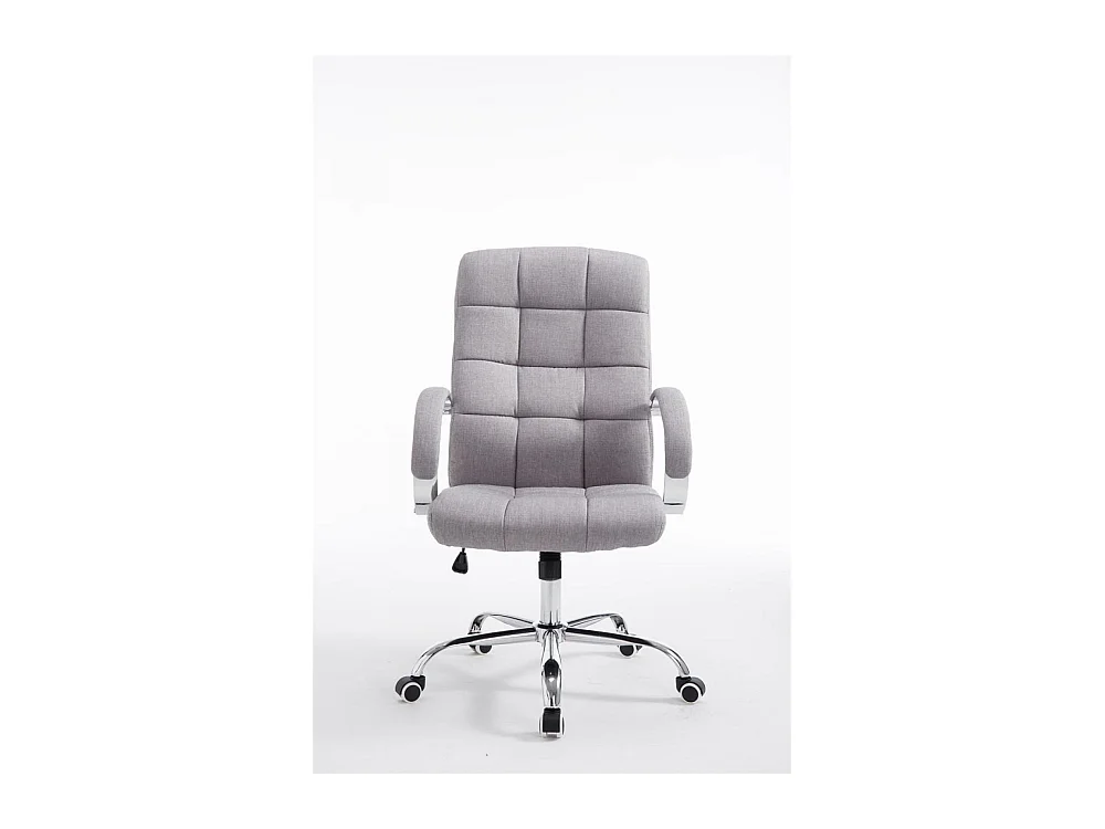 Chaise de bureau - Tissu & Métal chromé - Gris - Mikos