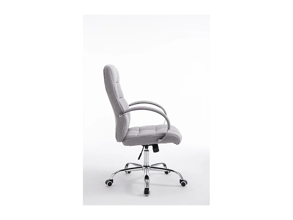 Chaise de bureau - Tissu & Métal chromé - Gris - Mikos