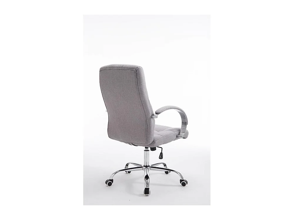 Chaise de bureau - Tissu & Métal chromé - Gris - Mikos