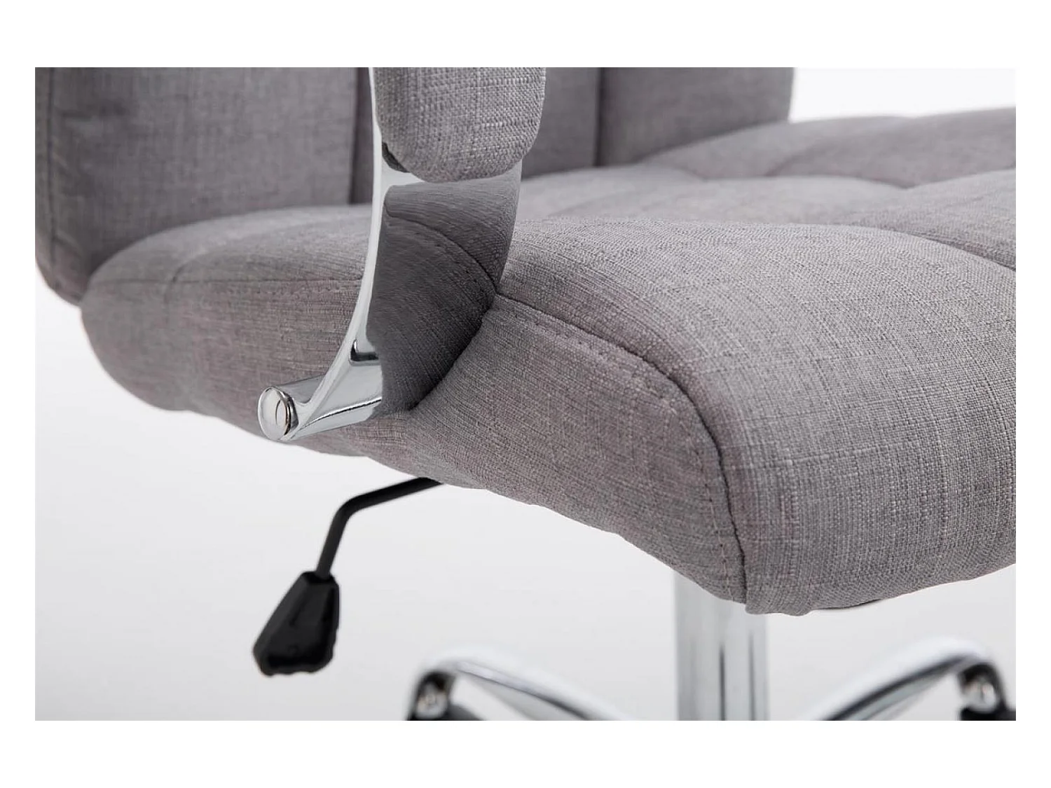 Chaise de bureau - Tissu & Métal chromé - Gris - Mikos
