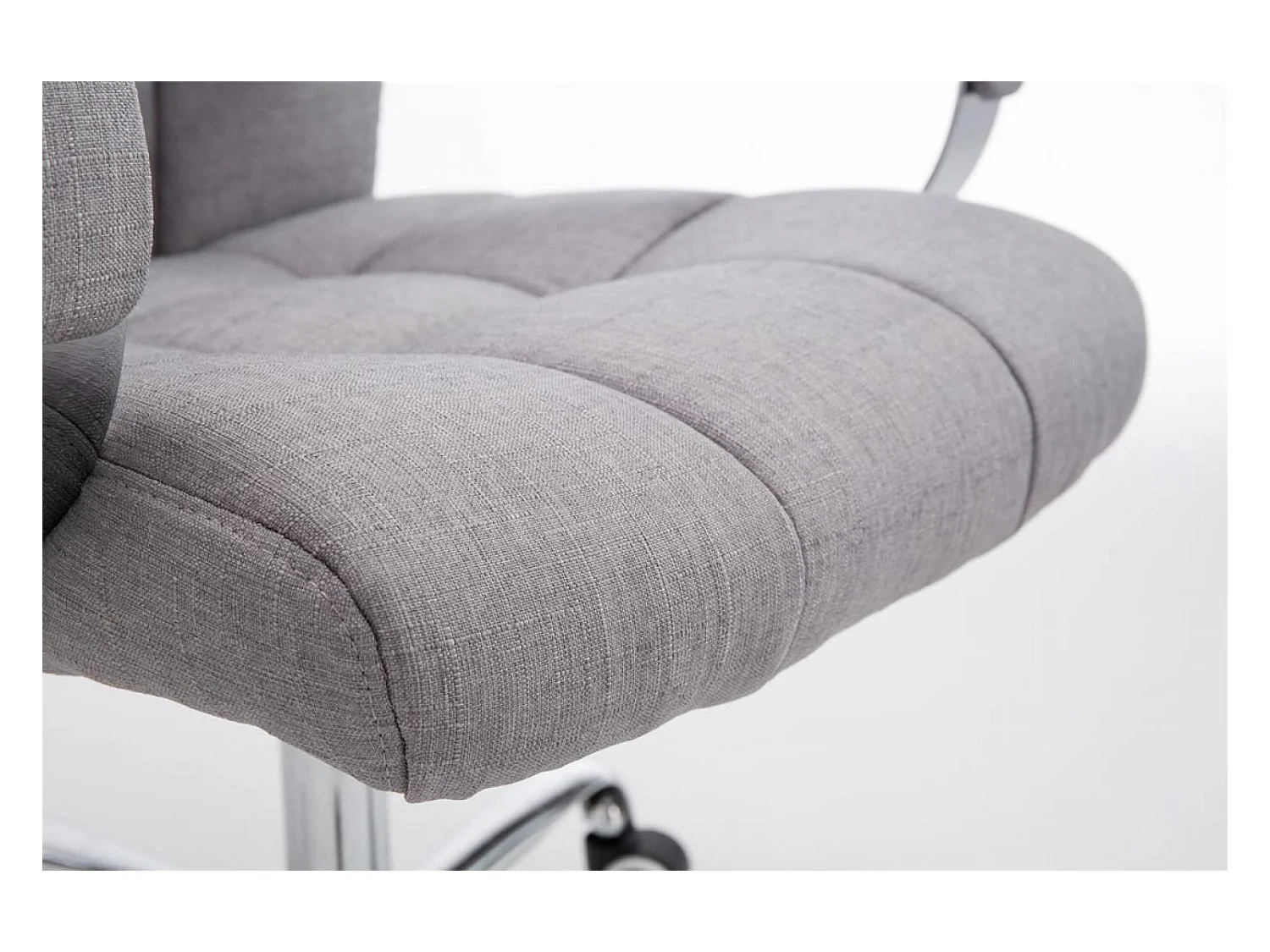 Chaise de bureau - Tissu & Métal chromé - Gris - Mikos