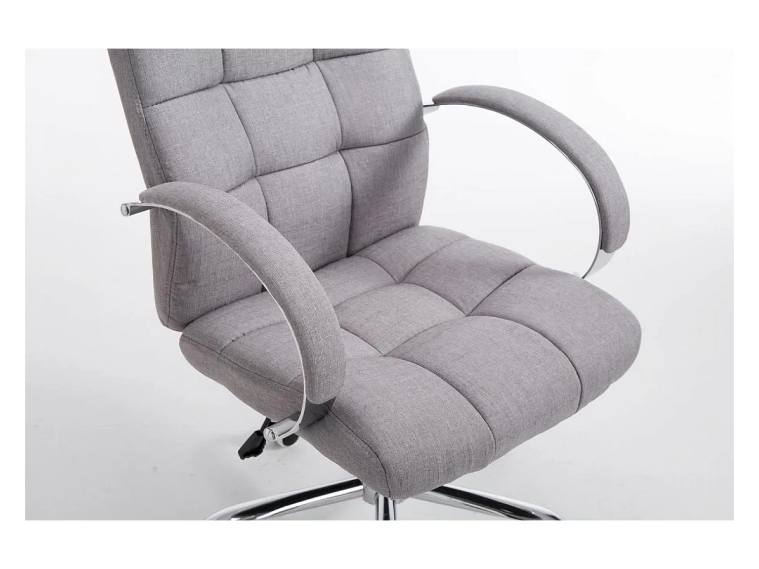 Chaise de bureau - Tissu & Métal chromé - Gris - Mikos