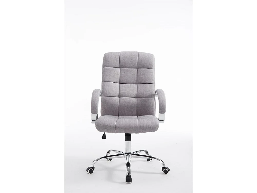 Chaise de bureau - Tissu & Métal chromé - Gris - Mikos
