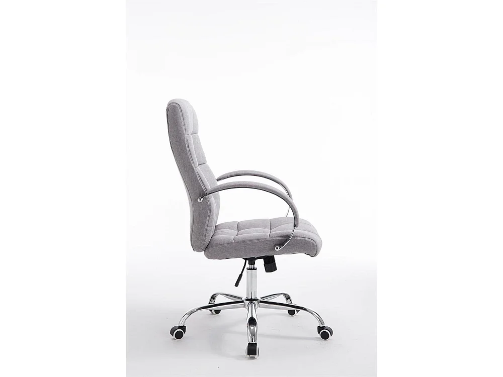 Chaise de bureau - Tissu & Métal chromé - Gris - Mikos