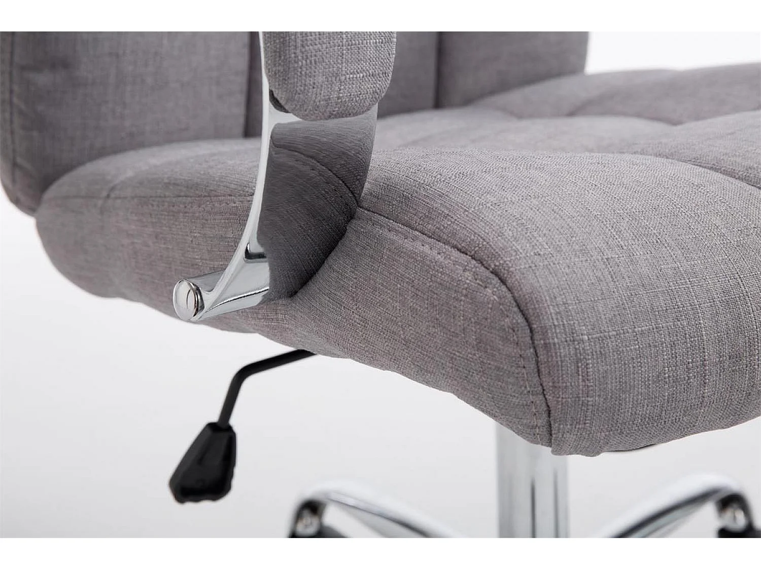 Chaise de bureau - Tissu & Métal chromé - Gris - Mikos