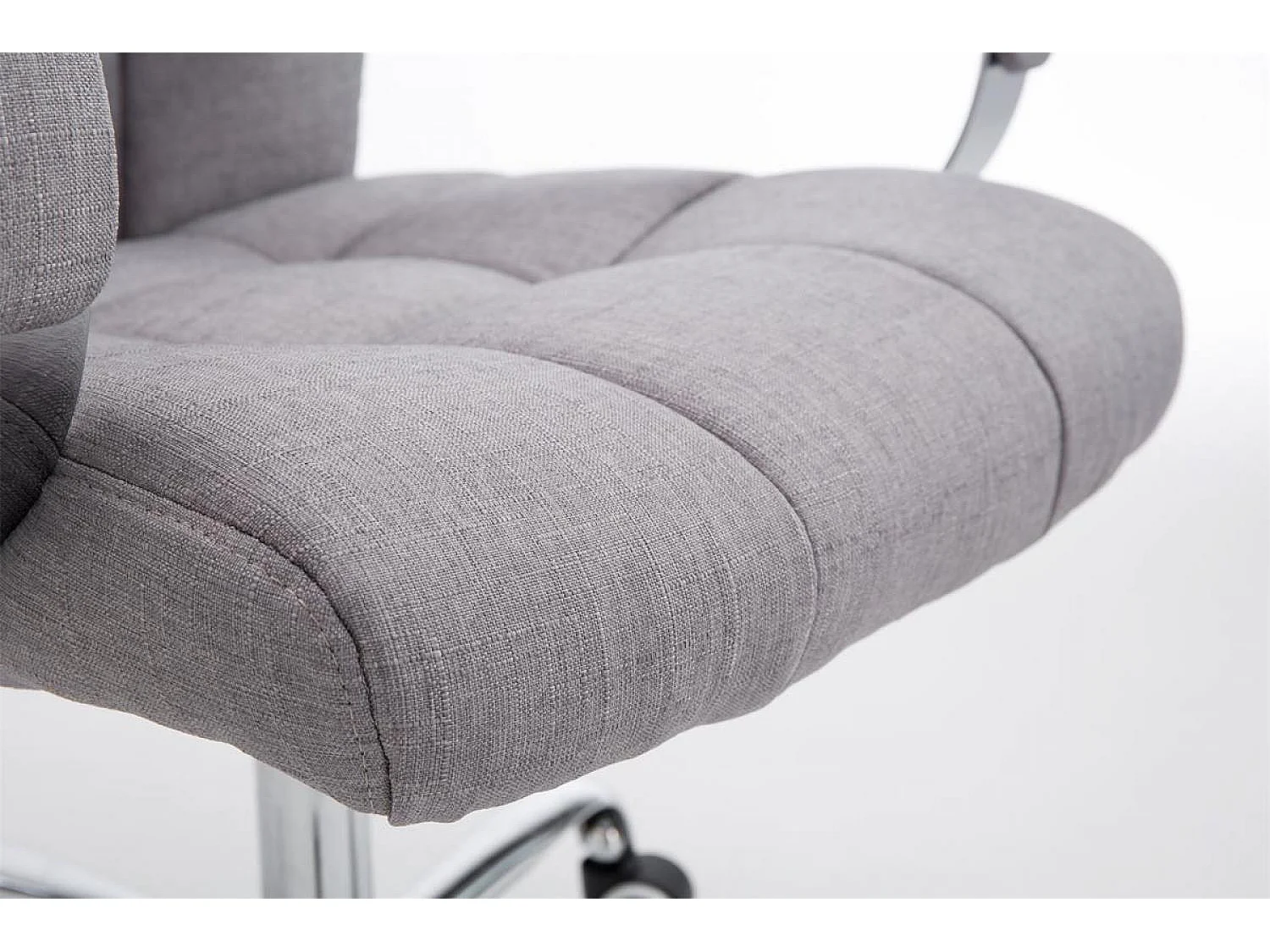 Chaise de bureau - Tissu & Métal chromé - Gris - Mikos