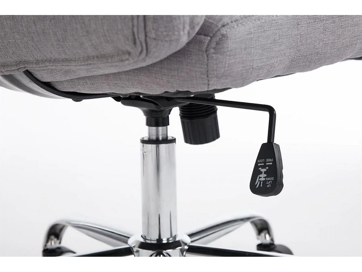 Chaise de bureau - Tissu & Métal chromé - Gris - Mikos