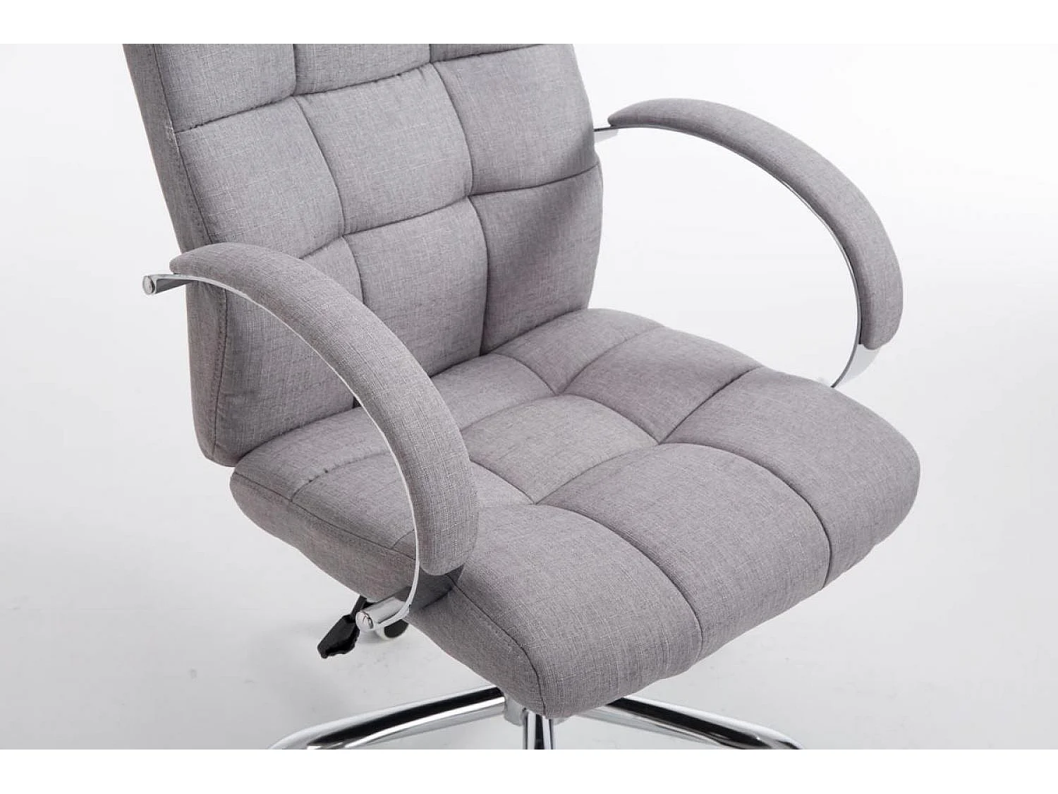 Chaise de bureau - Tissu & Métal chromé - Gris - Mikos