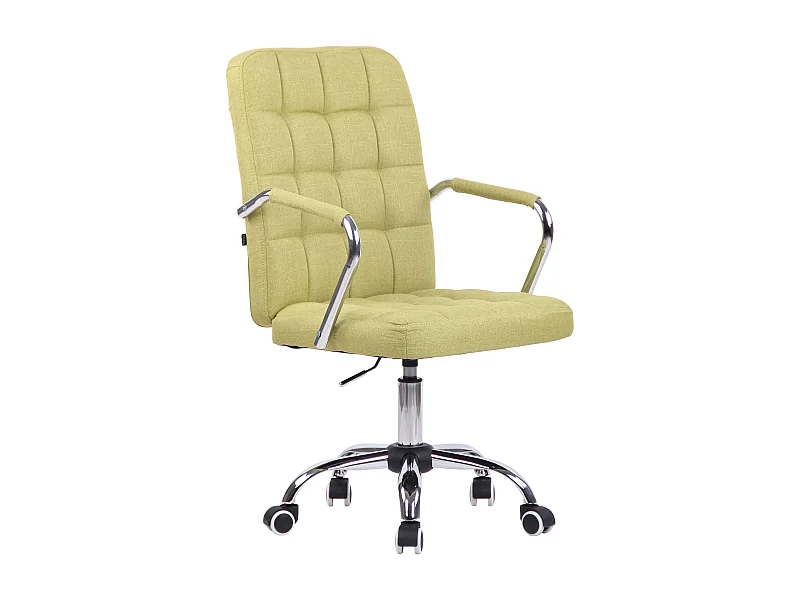 Chaise de bureau - Tissu & Métal chromé - Vert - Terni