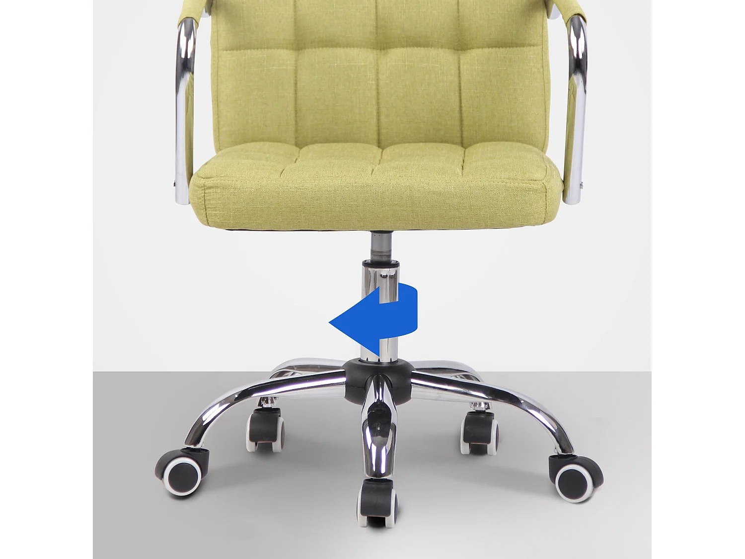 Chaise de bureau - Tissu & Métal chromé - Vert - Terni