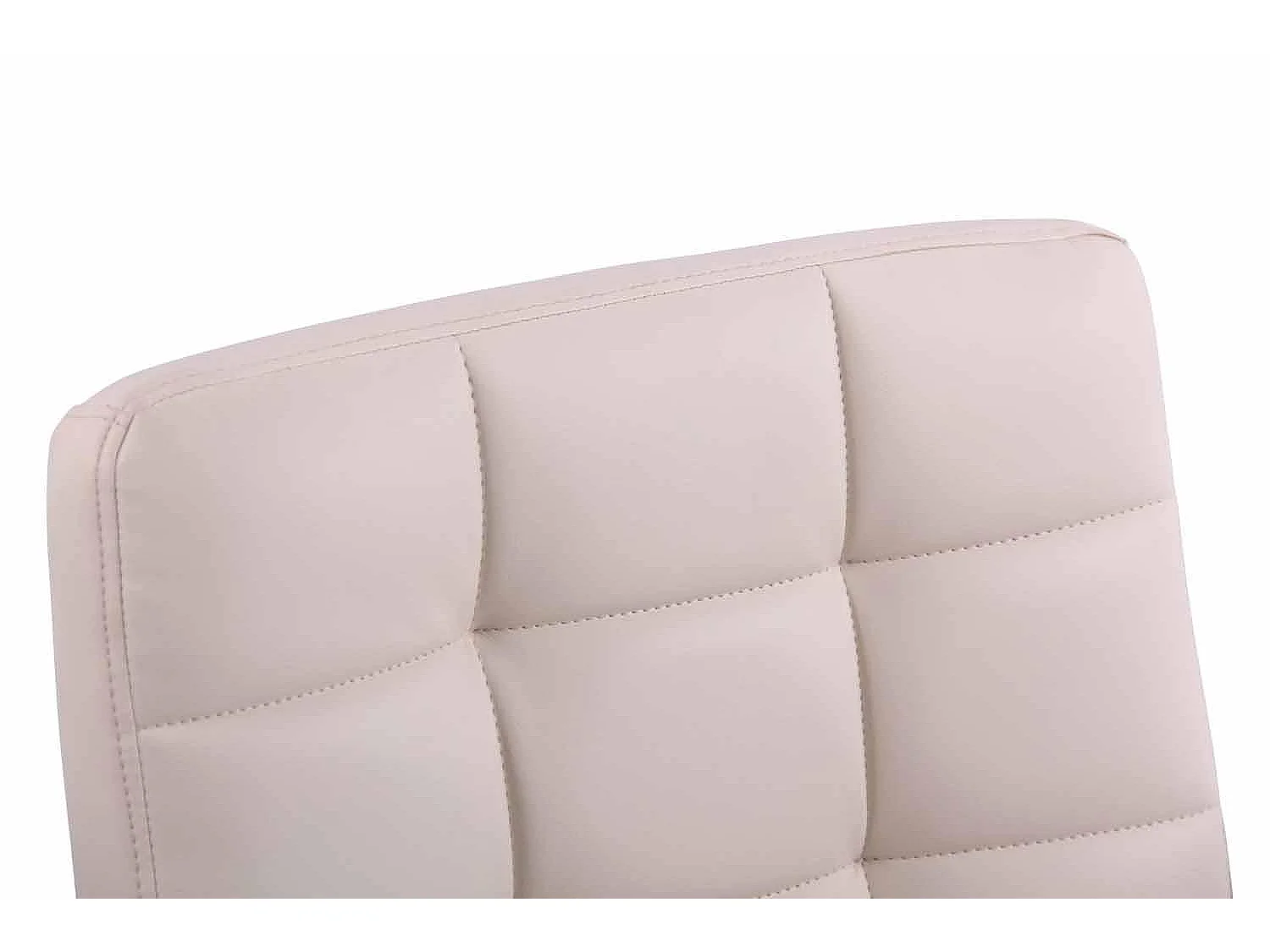 Chaise de bureau - Similicuir & Métal chromé - Crème - Deli