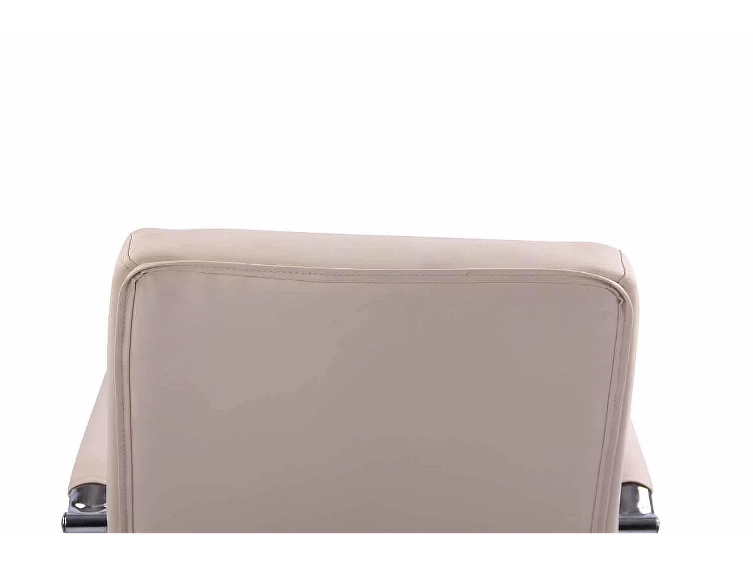 Chaise de bureau - Similicuir & Métal chromé - Crème - Deli