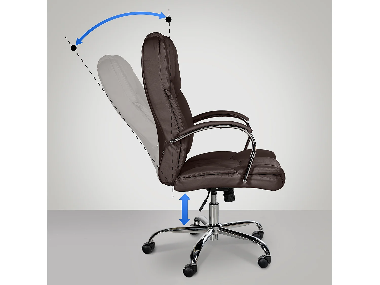 Chaise de bureau - Similicuir & Marron foncé - Marron - XXL Xanthos