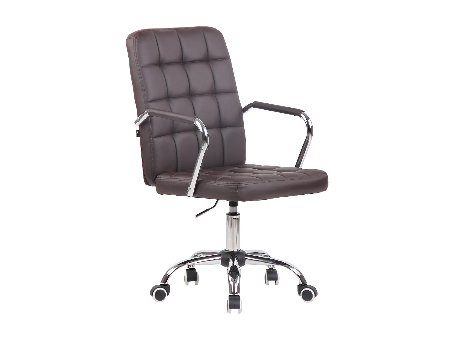 Chaise de bureau - Similicuir & Métal chromé - Marron - Terni