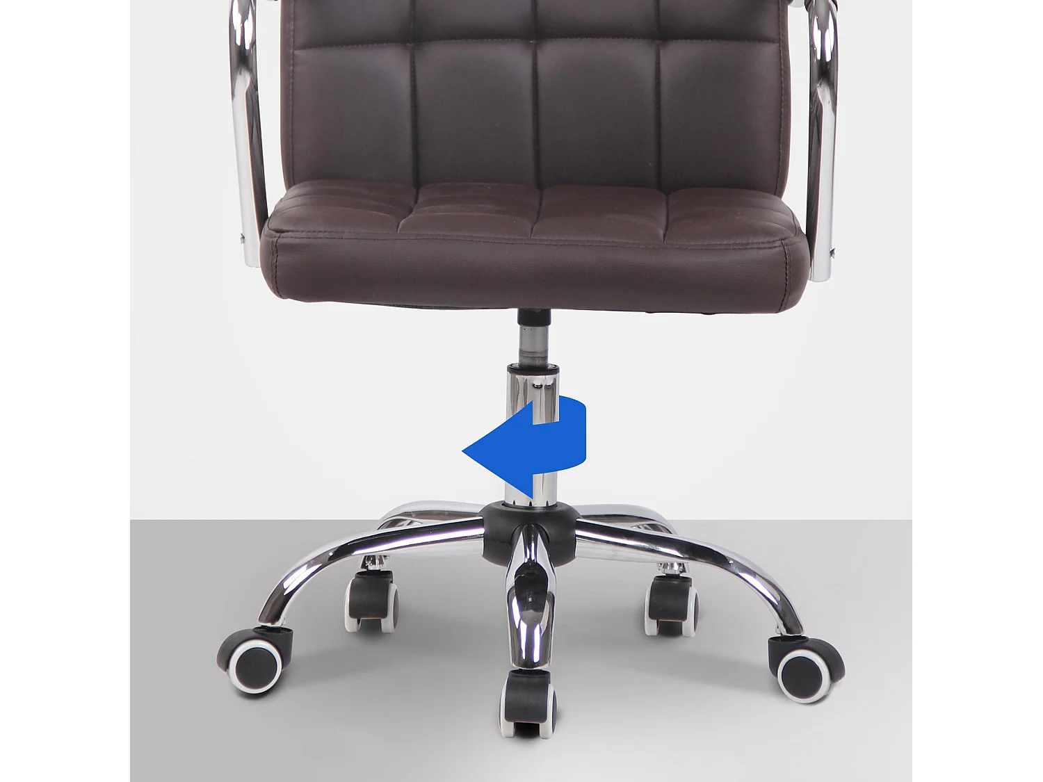 Chaise de bureau - Similicuir & Métal chromé - Marron - Terni