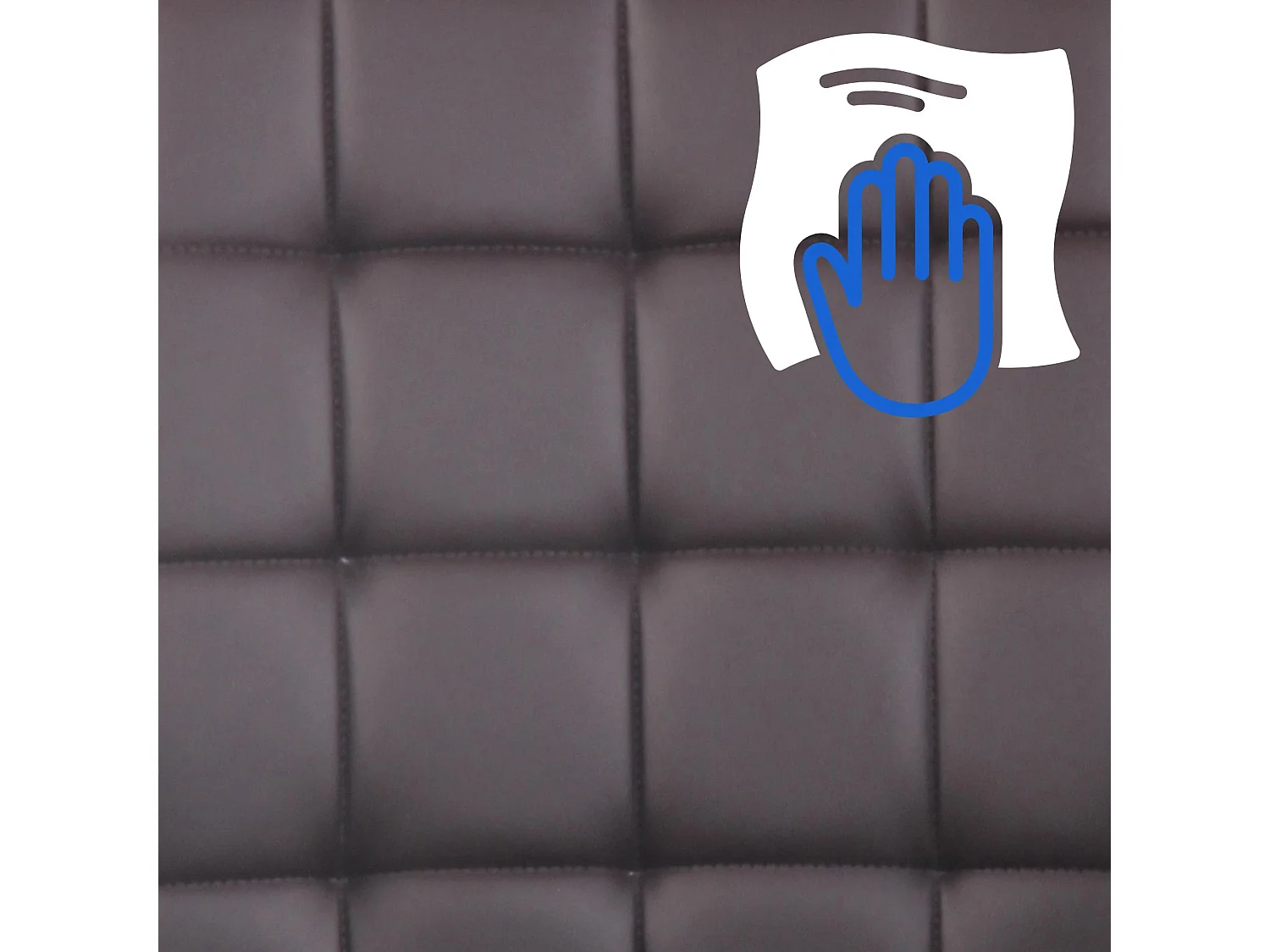 Chaise de bureau - Similicuir & Métal chromé - Marron - Terni