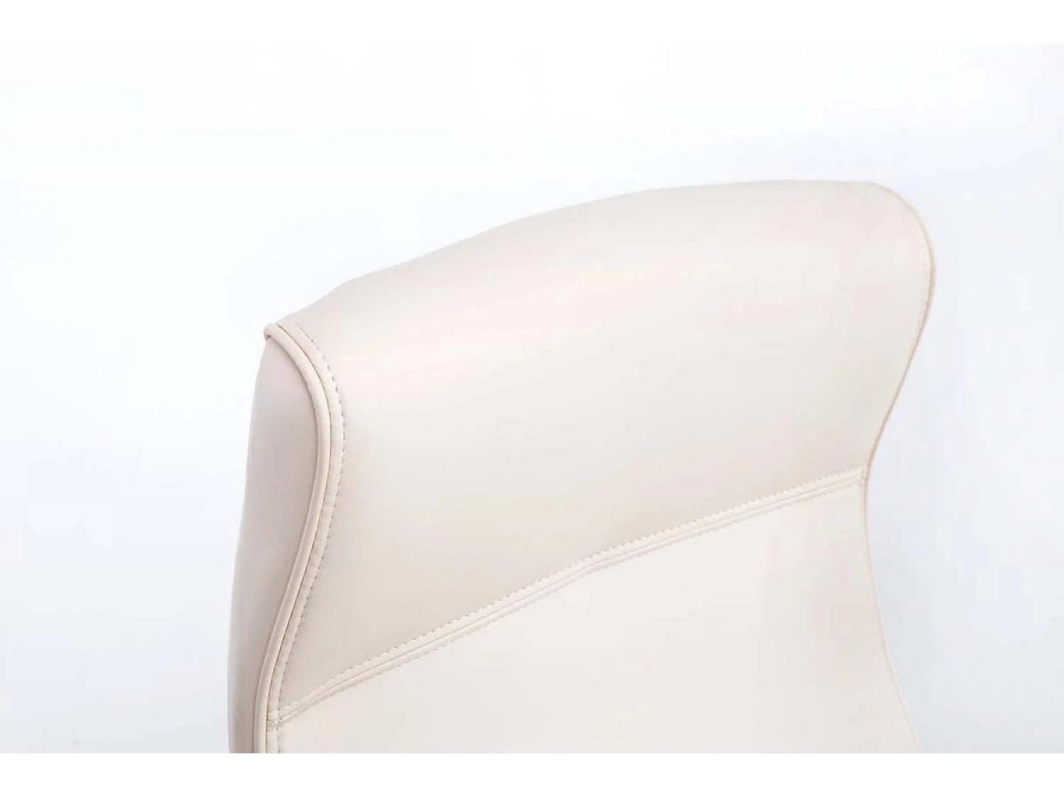 Chaise de bureau - Similicuir & Métal chromé - Crème - Big Lausanne