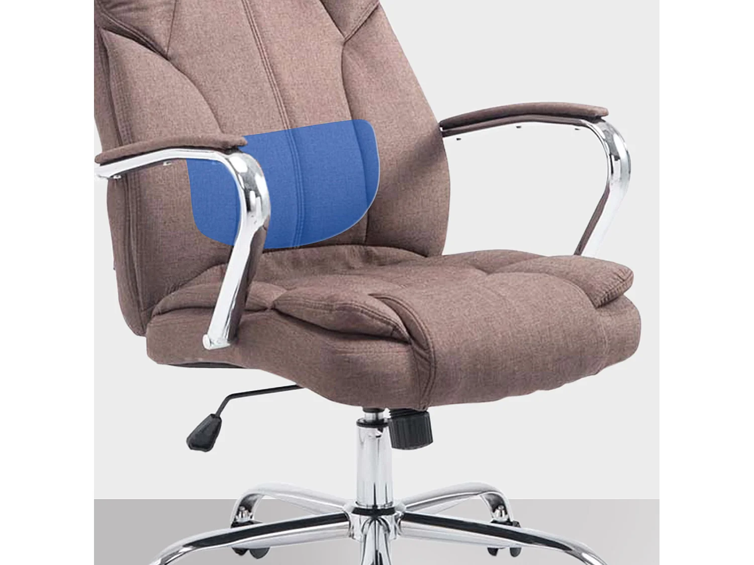 Chaise de bureau - Tissu & Blanc - Marron - XXL Xanthos