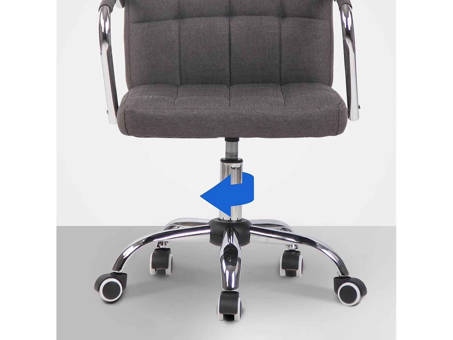 Chaise de bureau - Tissu & Métal chromé - Gris foncé - Terni