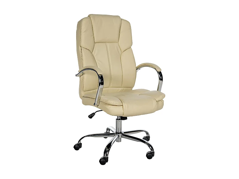 Chaise de bureau - Similicuir & Marron foncé - Crème - XXL Xanthos