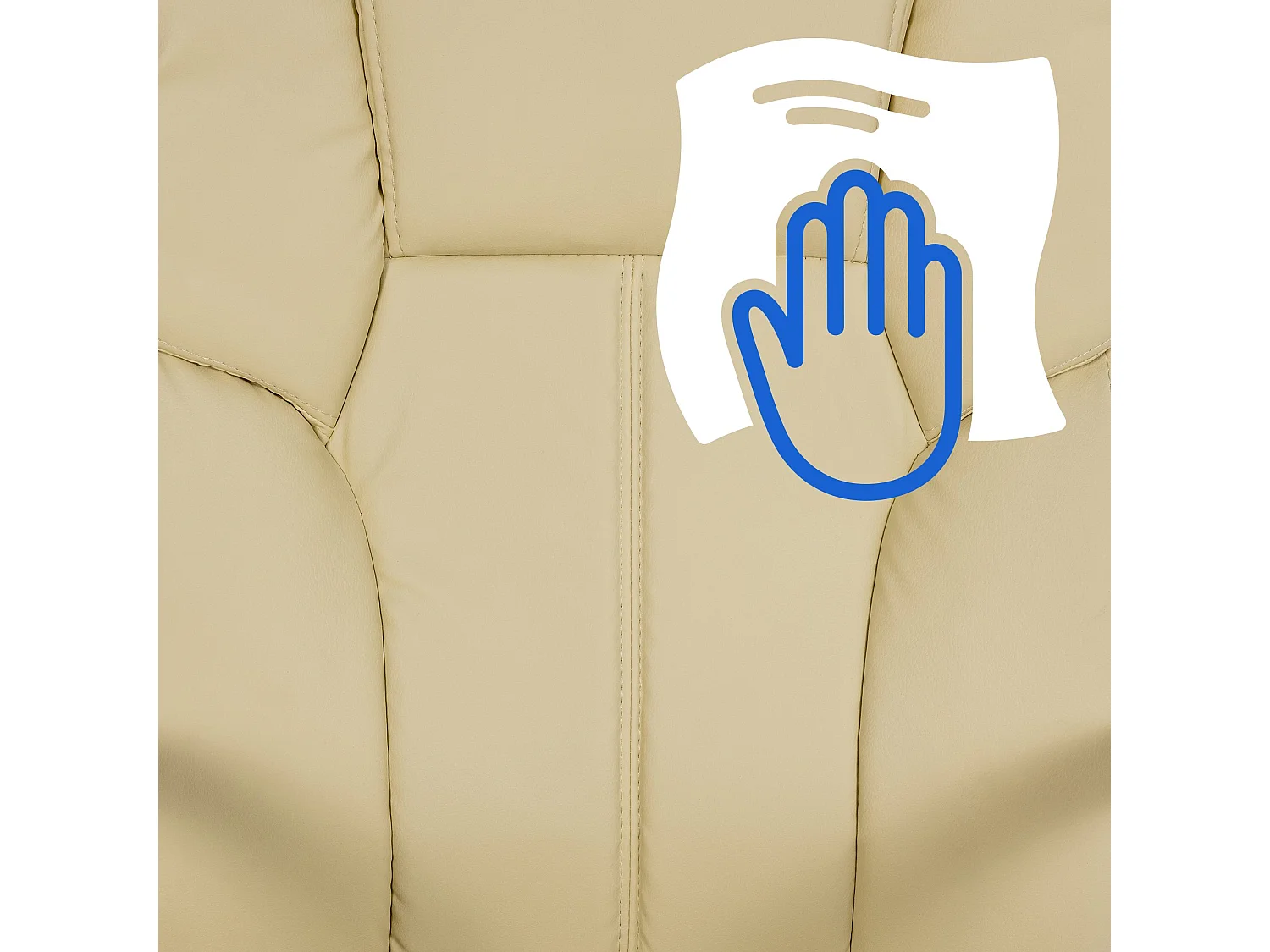Chaise de bureau - Similicuir & Acier inoxydable - Crème - XXL Xanthos