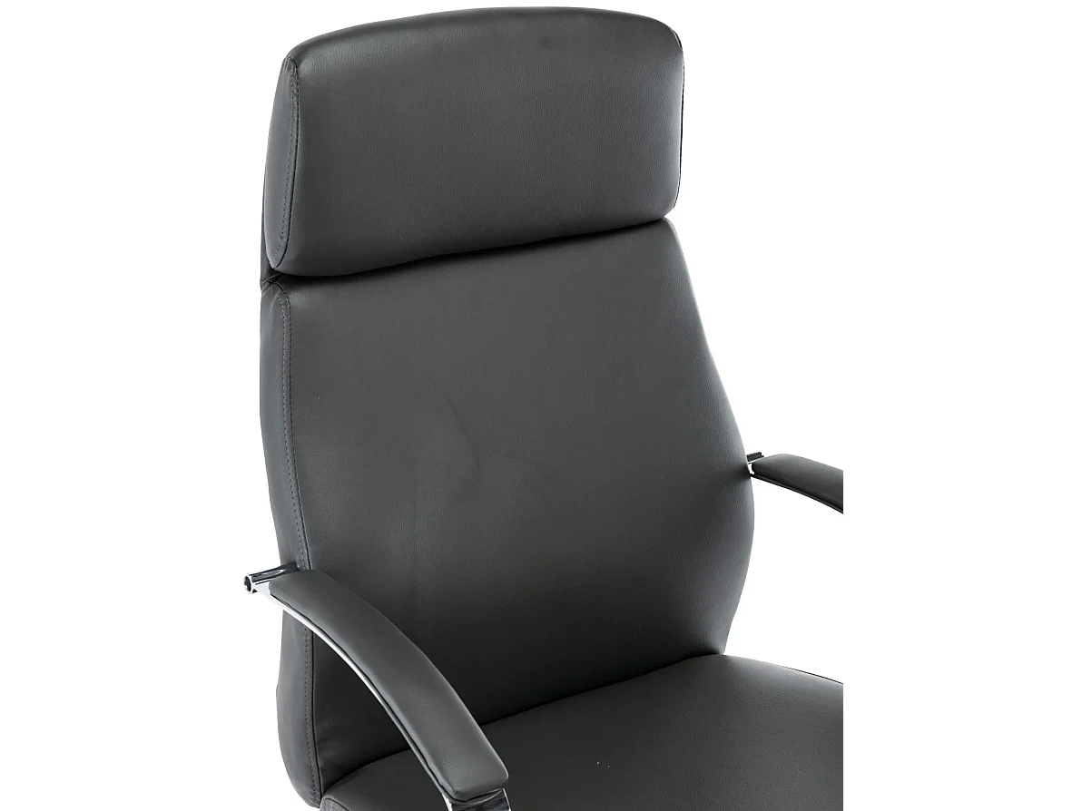 Chaise de bureau - Similicuir & Métal chromé - Gris - Faro XL