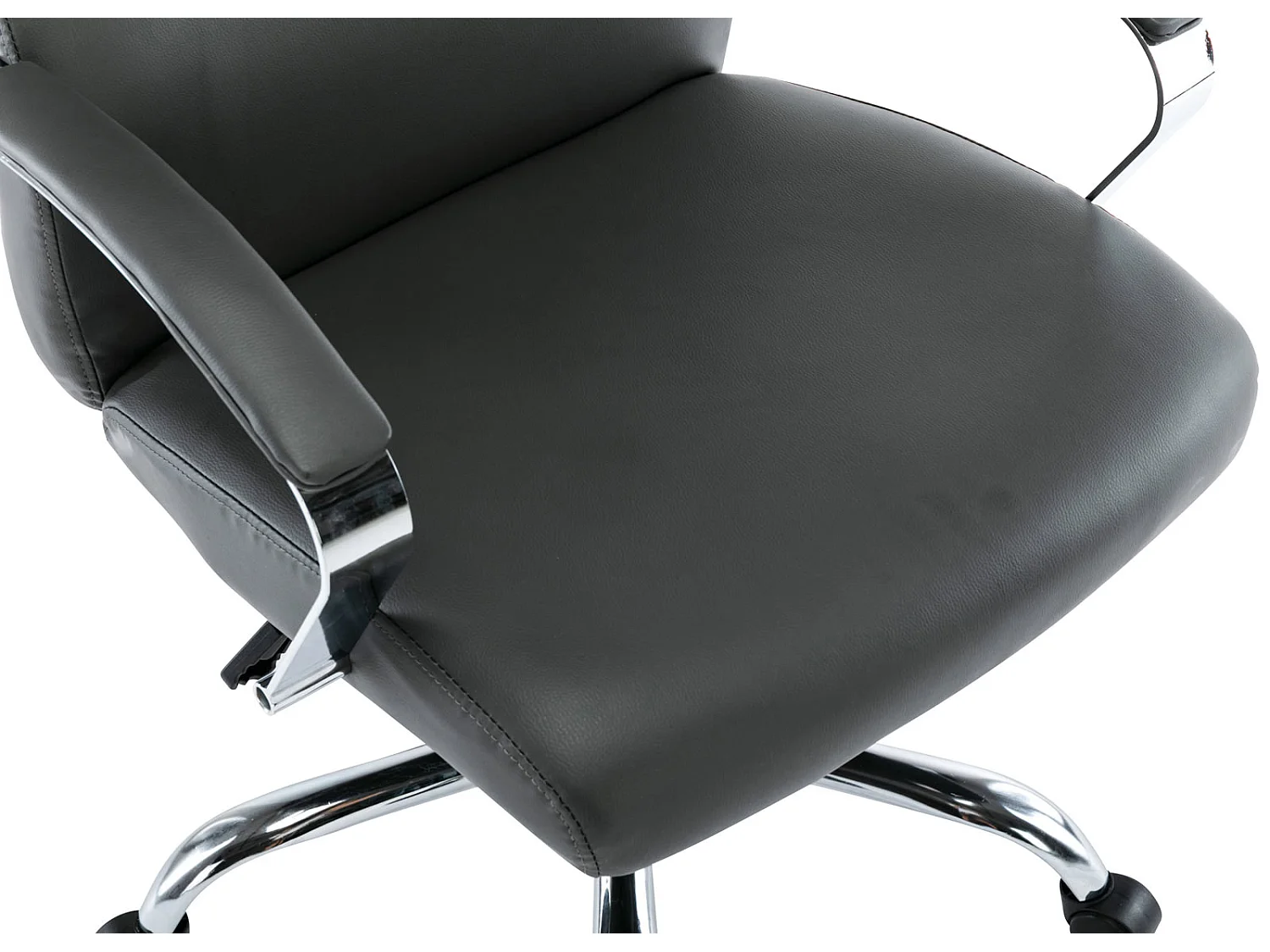 Chaise de bureau - Similicuir & Métal chromé - Gris - Faro XL