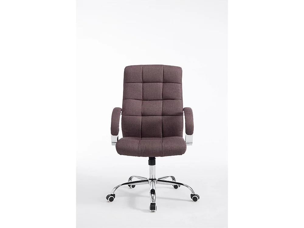 Chaise de bureau - Tissu & Métal chromé - Marron - Mikos