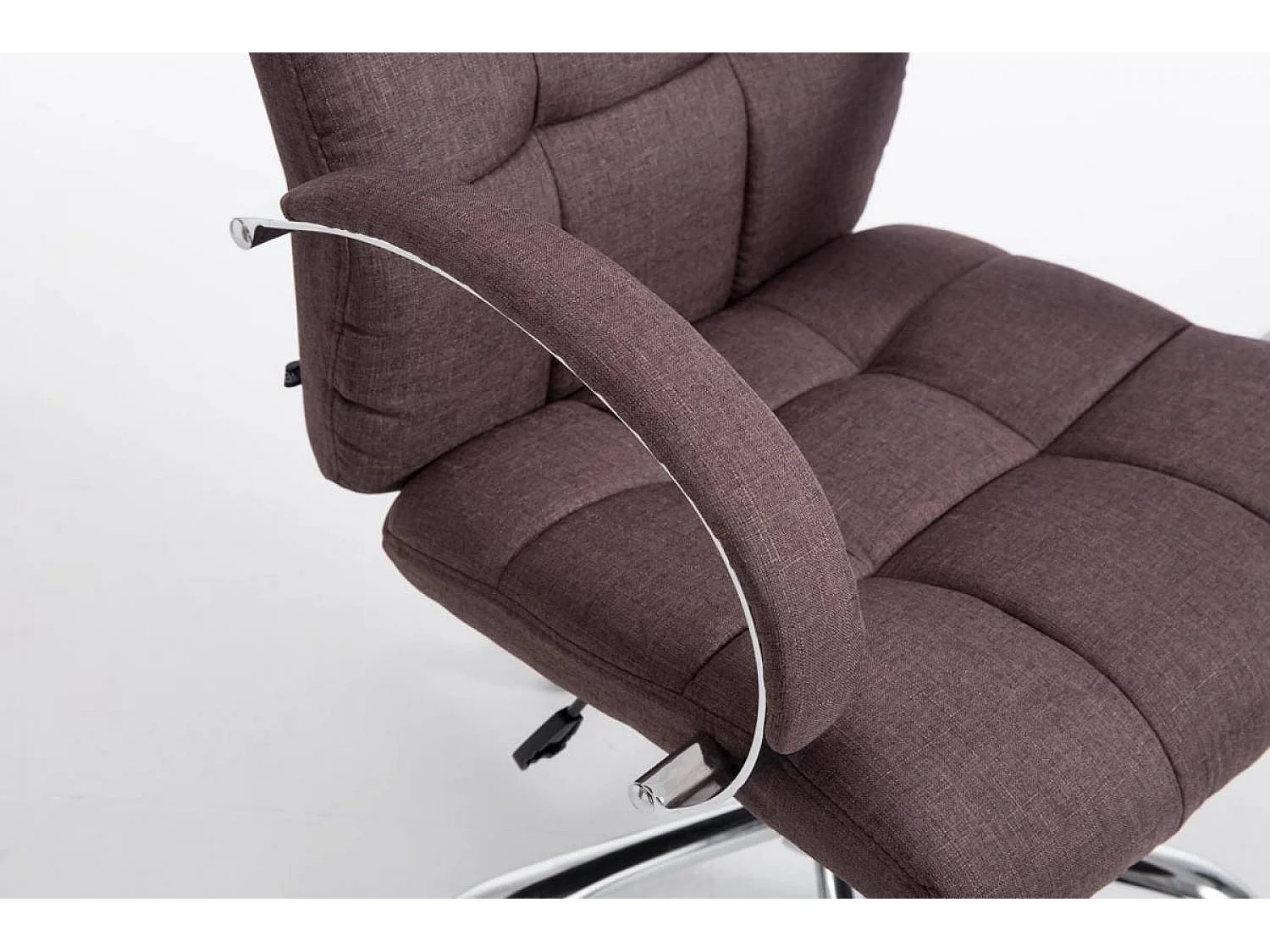 Chaise de bureau - Tissu & Métal chromé - Marron - Mikos