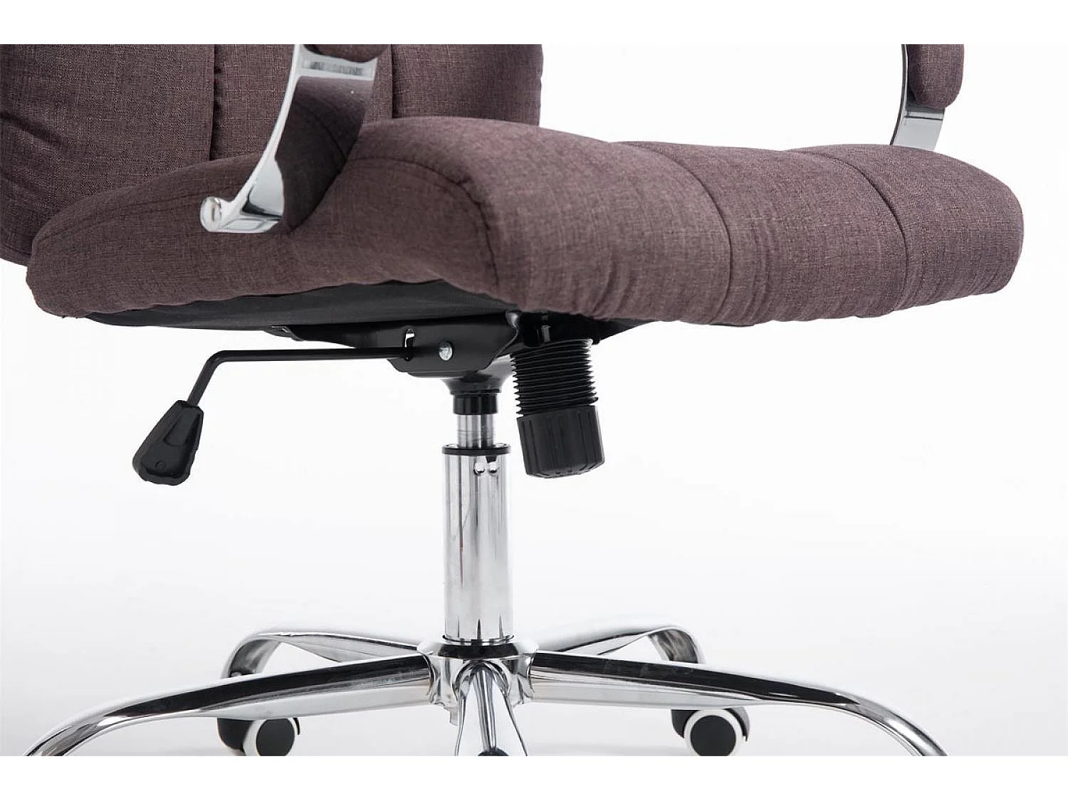 Chaise de bureau - Tissu & Métal chromé - Marron - Mikos