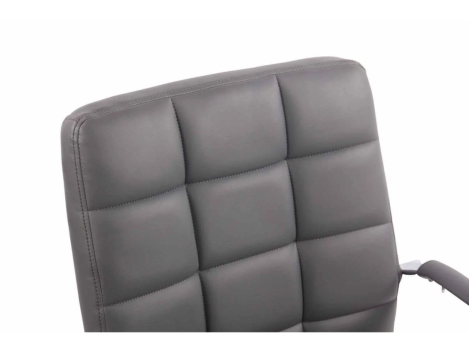 Chaise de bureau - Similicuir & Métal chromé - Gris - Deli