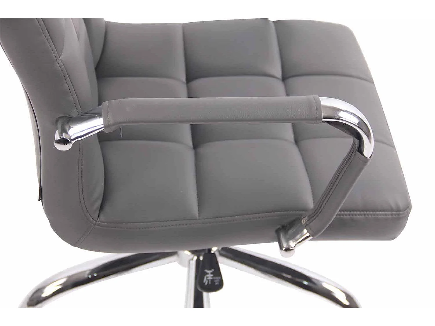 Chaise de bureau - Similicuir & Métal chromé - Gris - Deli