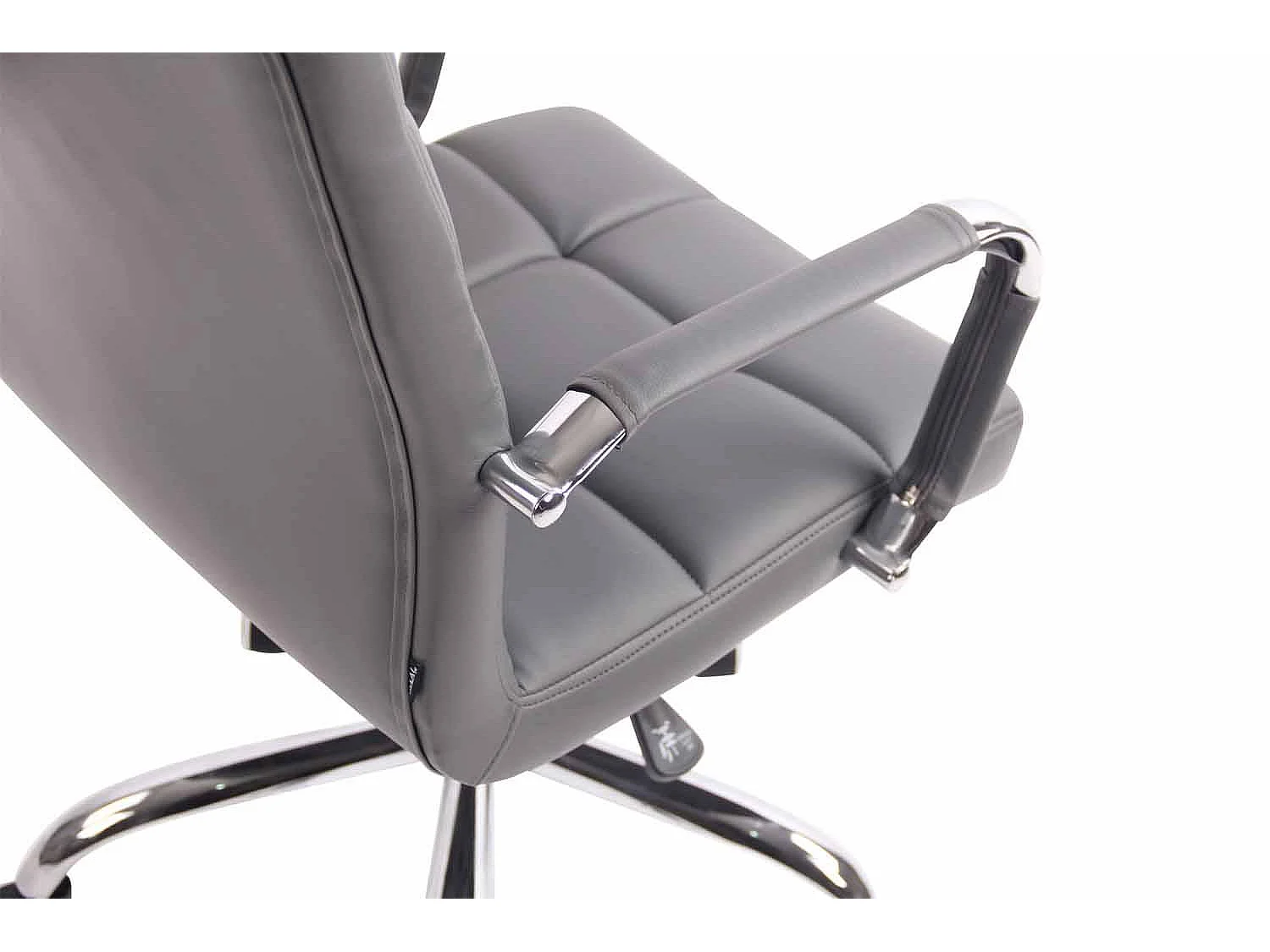 Chaise de bureau - Similicuir & Métal chromé - Gris - Deli