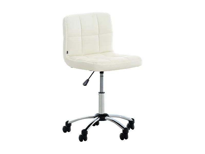 Chaise de bureau - Similicuir & Métal - Blanc - Medica