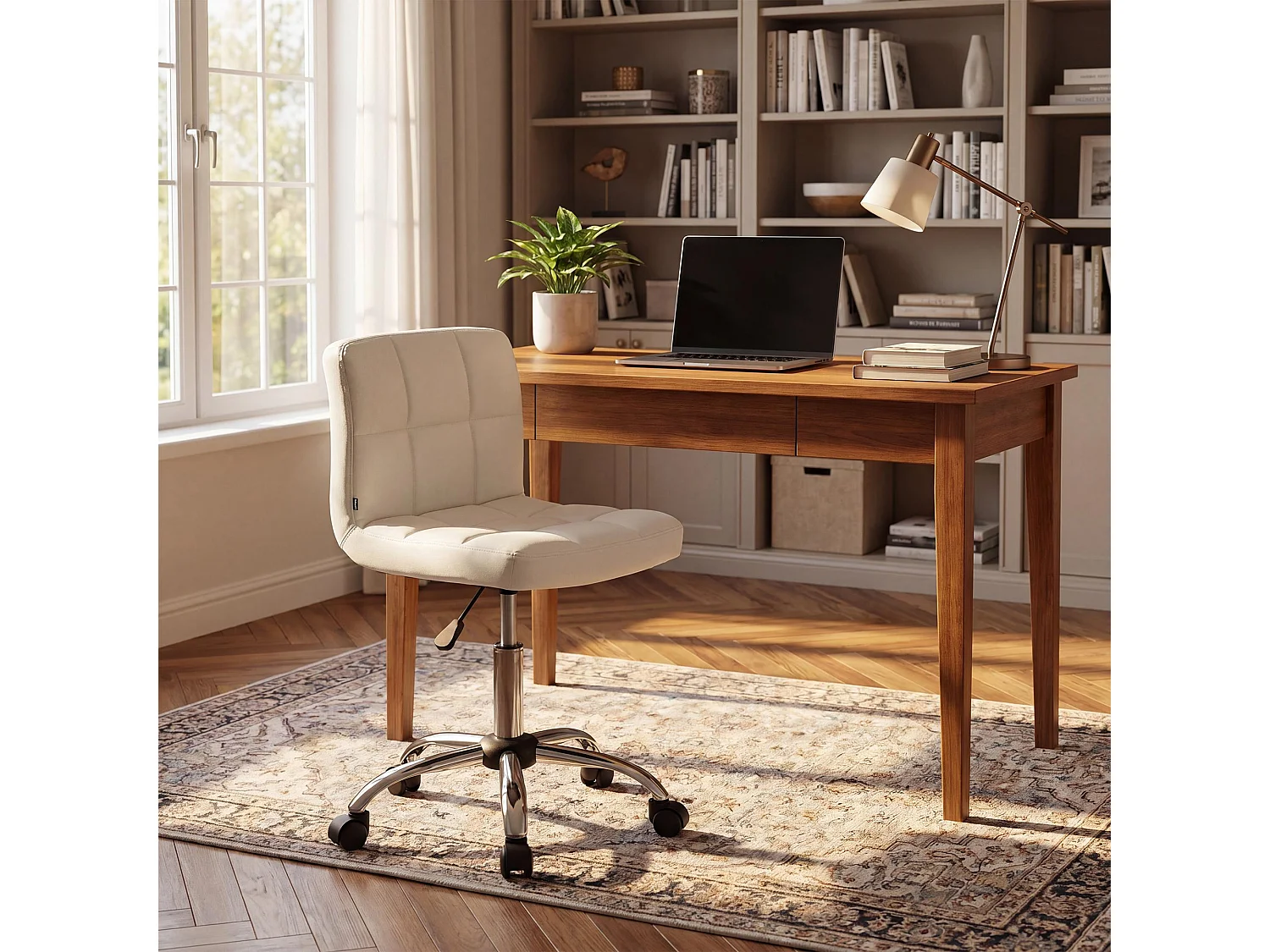Chaise de bureau - Similicuir - Blanc - Medica