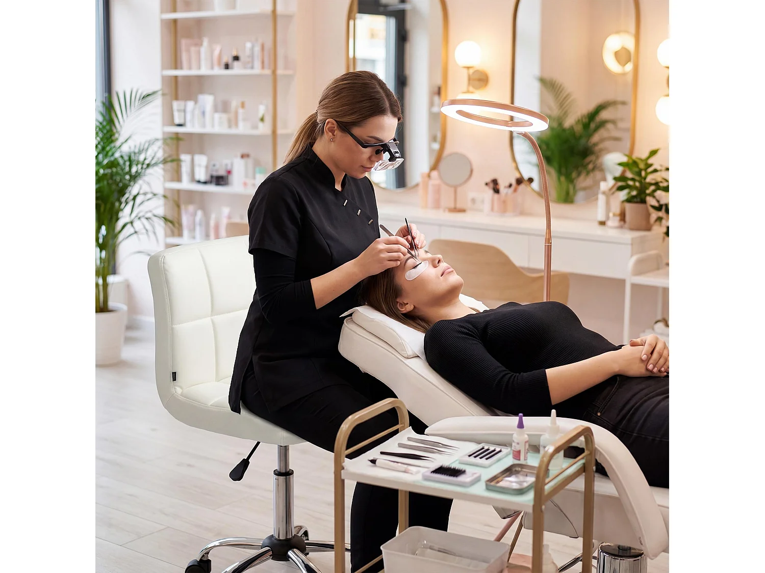 Chaise de bureau - Similicuir - Blanc - Medica