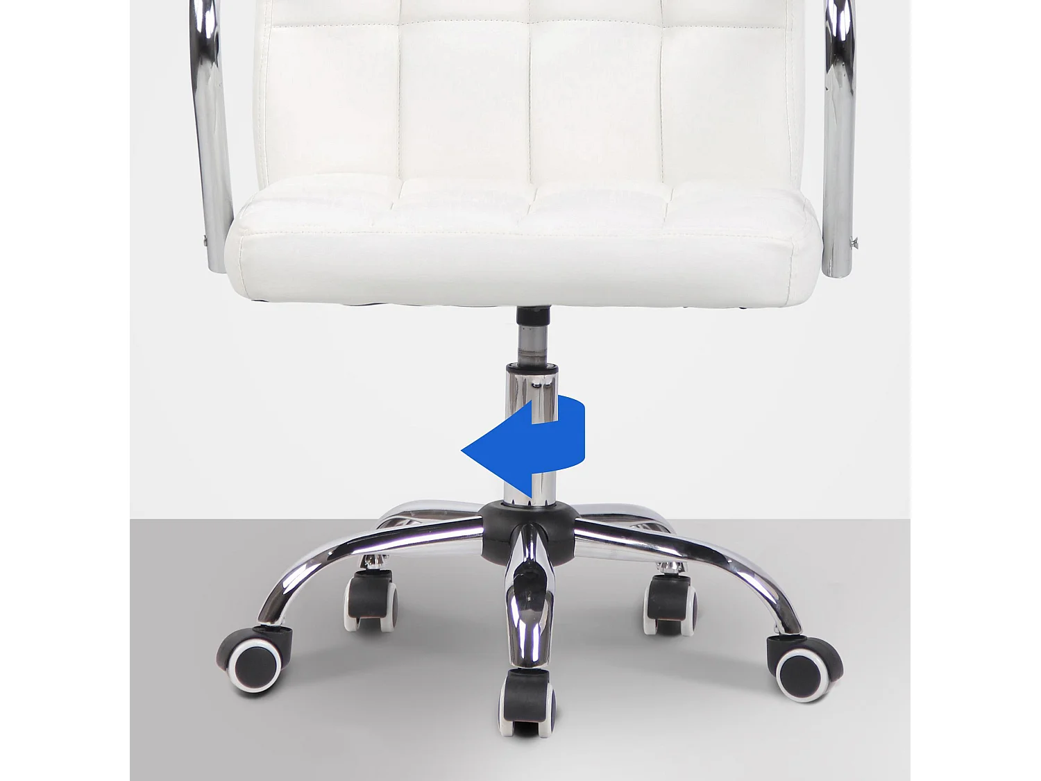 Chaise de bureau - Similicuir & Métal chromé - Blanc - Terni