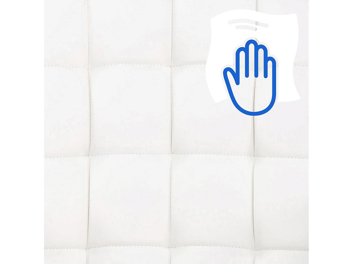 Chaise de bureau - Similicuir & Métal chromé - Blanc - Terni