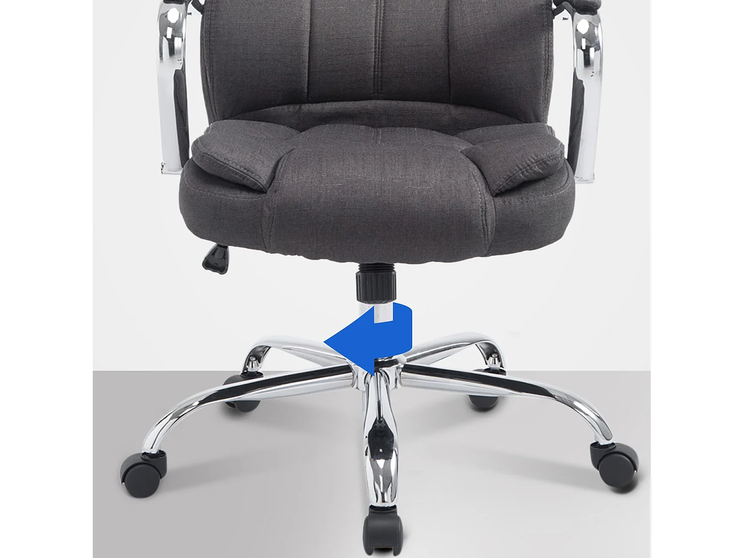 Bureaustoel - Stof & wit - donkergrijs - XXL Xanthos