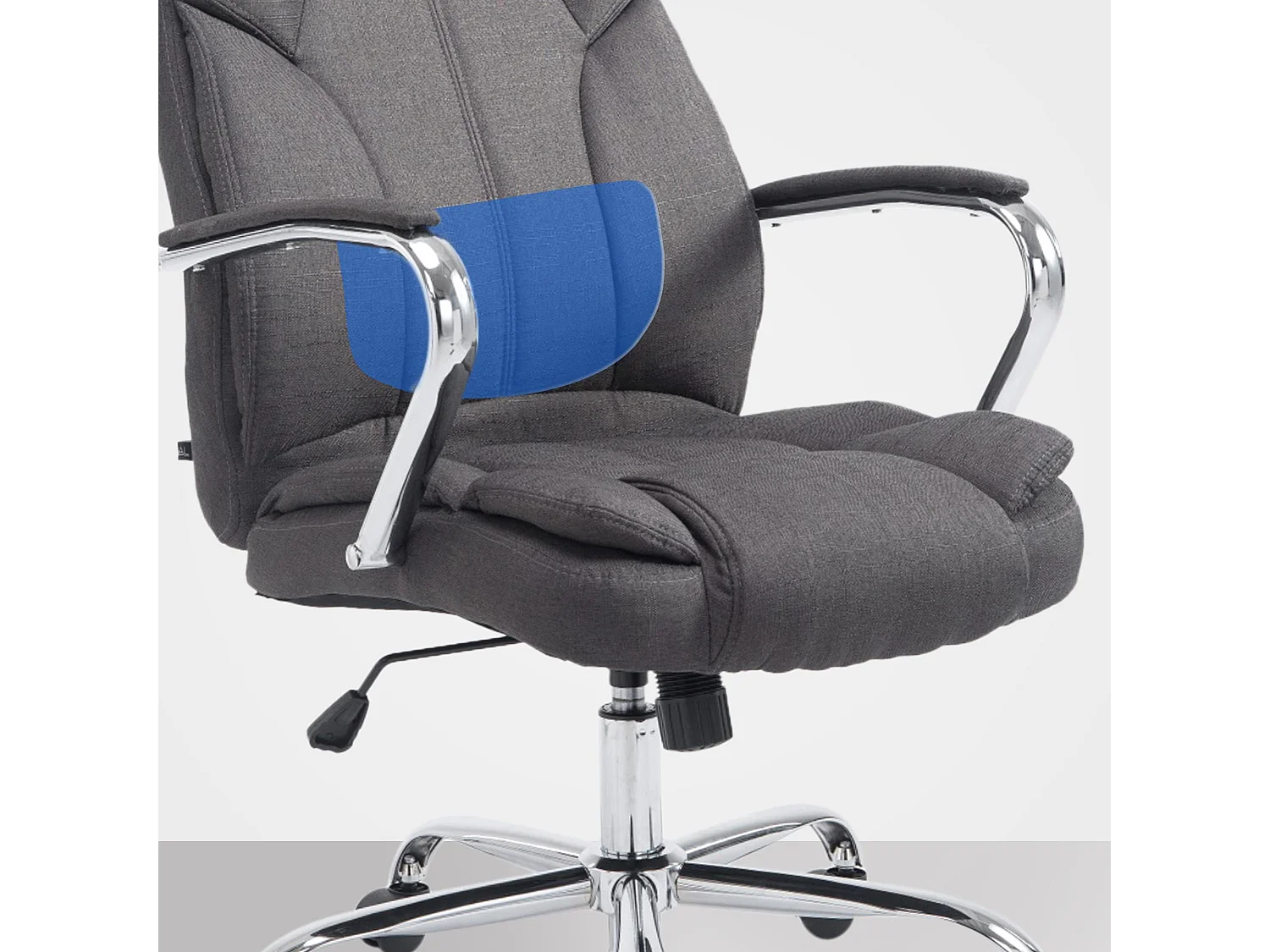 Bureaustoel - Stof & wit - donkergrijs - XXL Xanthos