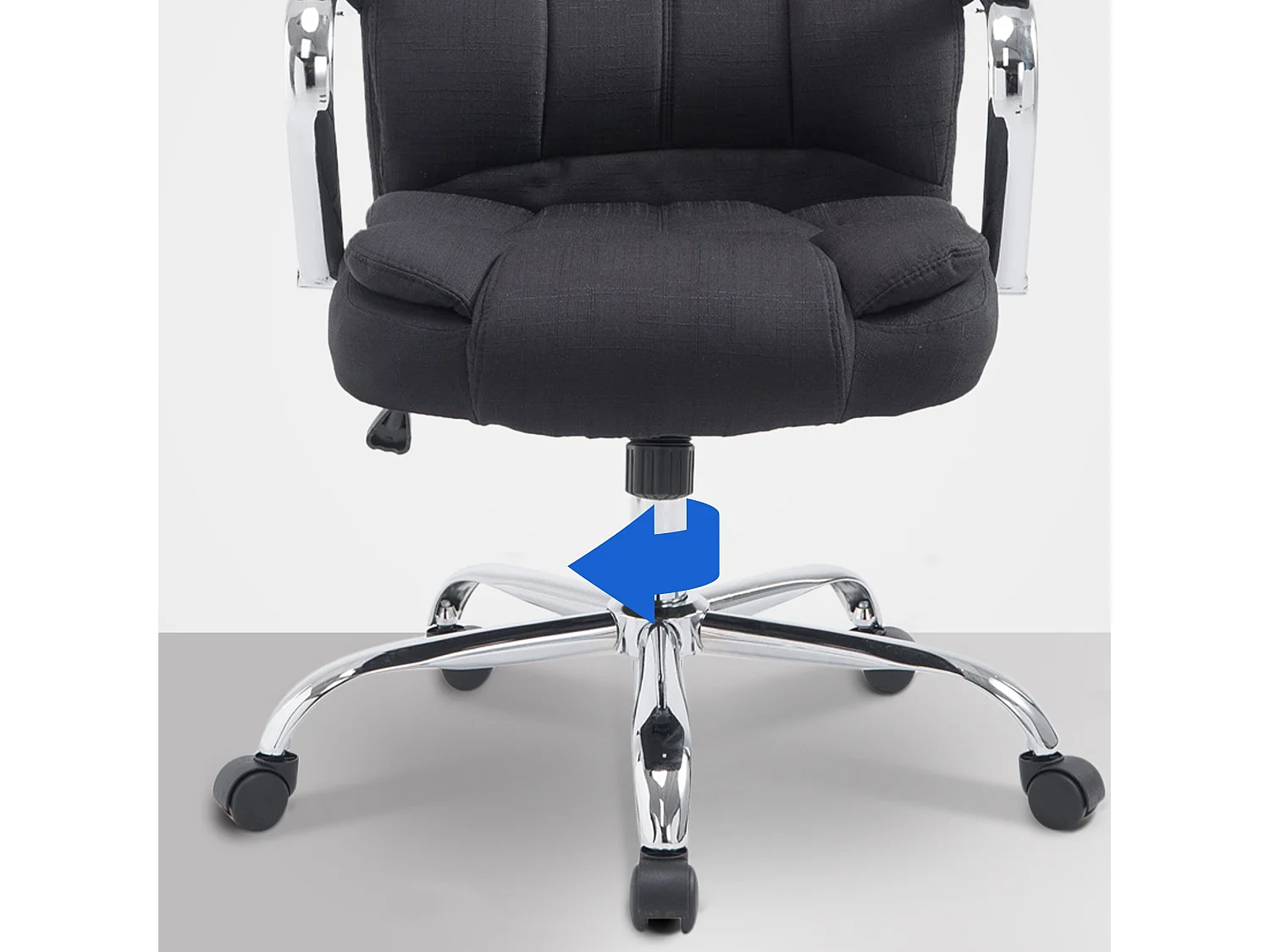 Chaise de bureau - Tissu & Blanc - Noir - XXL Xanthos