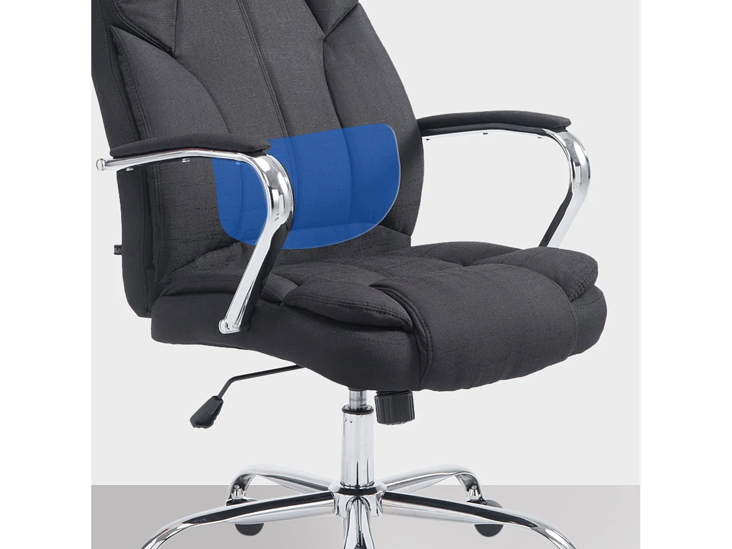 Chaise de bureau - Tissu & Blanc - Noir - XXL Xanthos