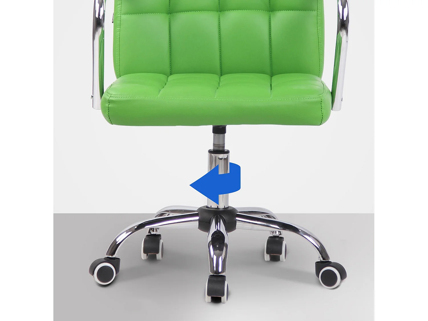 Chaise de bureau - Similicuir & Métal chromé - Vert - Terni